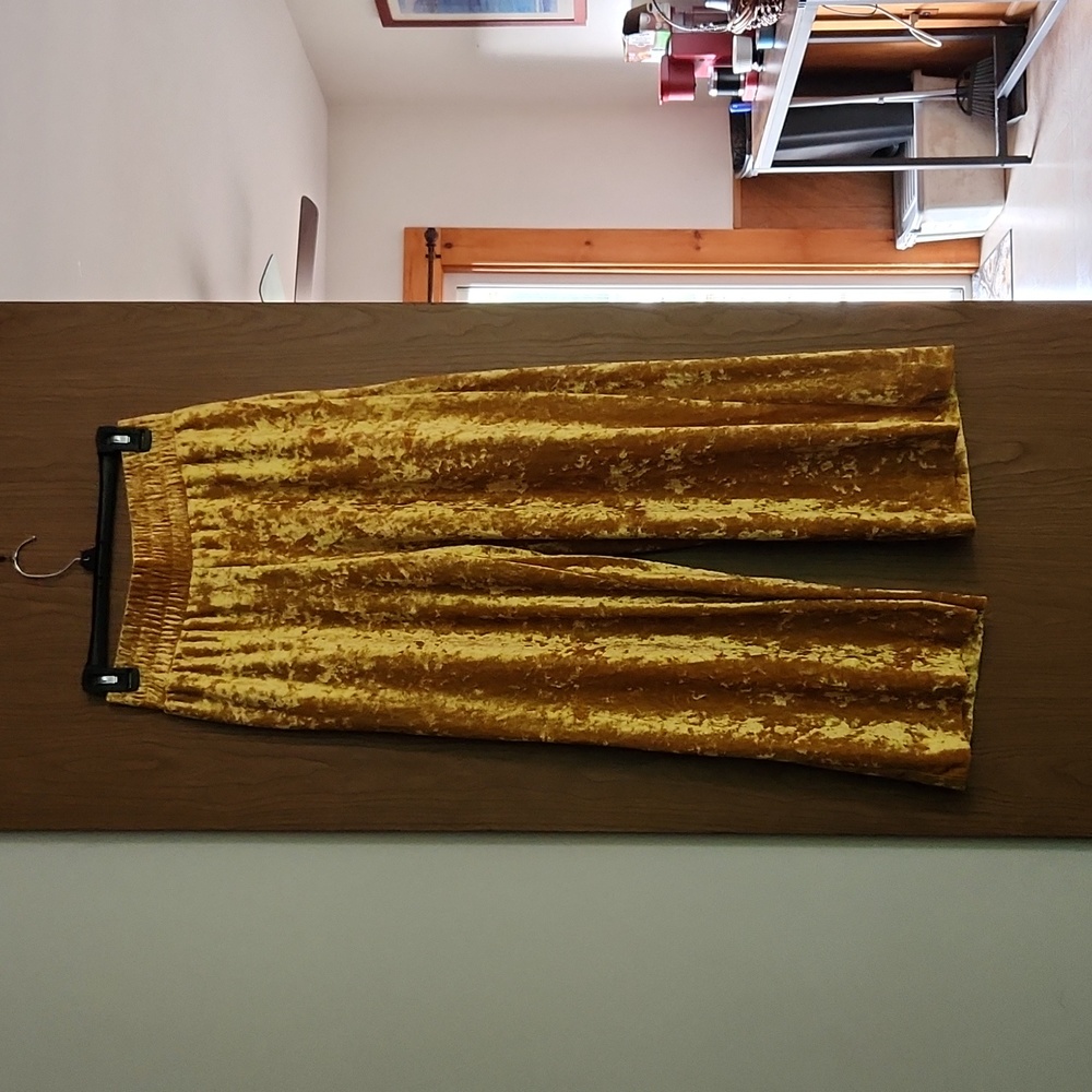 Gold velvet pants